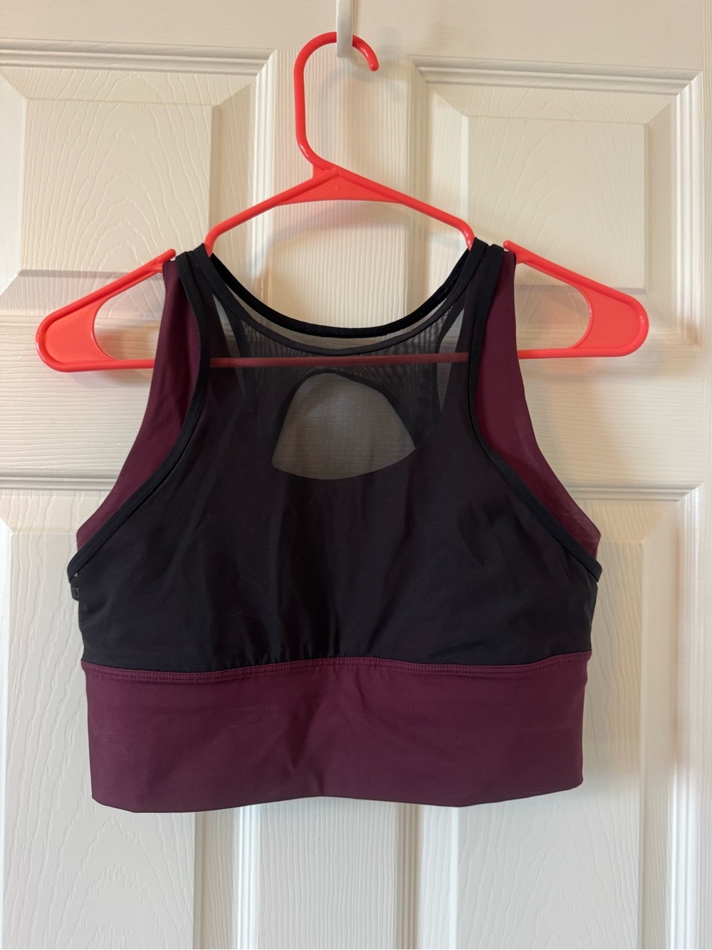 lululemon athletica Black & Burgundy High-Neck Mesh-Back Sports Bra